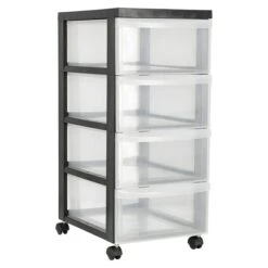 Rollcontainer L X B X H: 40 X 29 X 66,5 Cm, Anzahl Schubladen: 4, Kunststoff
