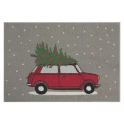 Fußmatte Christmas Car Bunt, 40 X 60 Cm, 100 % Polyester