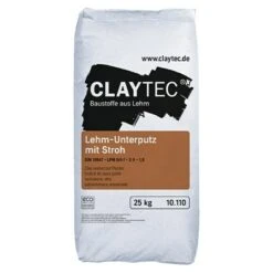 Claytec Lehm-Unterputz Mit Stroh 25 Kg