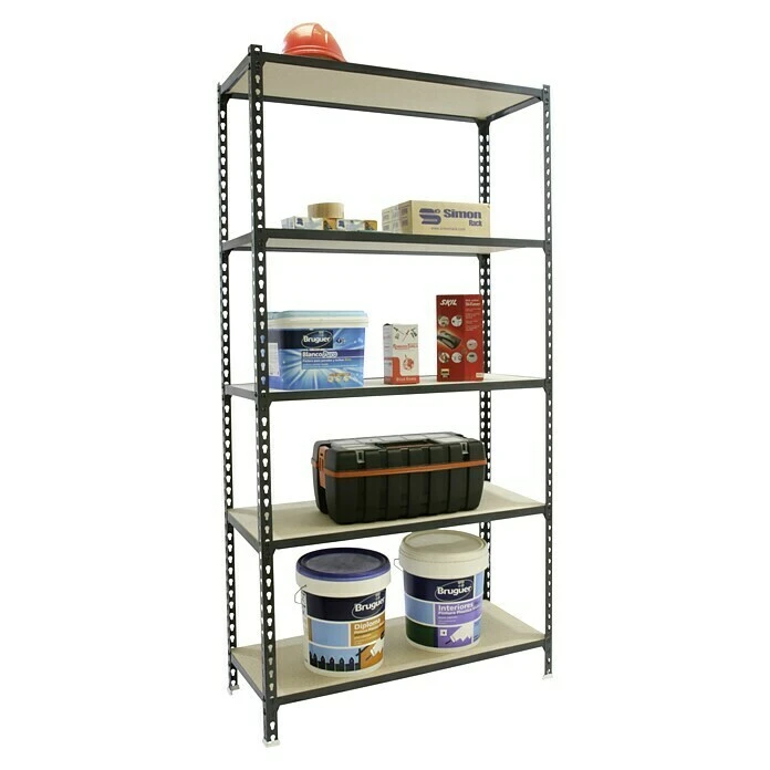 Simonrack Maderclick Metallregal Mega Plus L X B X H: 40 X 120 X 200 Cm, Traglast: 150 Kg/Boden, Anzahl Böden: 5 Stk., Stecken, Anthrazitgrau 2 Simonrack Maderclick Metallregal Mega Plus L X B X H: 40 X 120 X 200 Cm, Traglast: 150 Kg/Boden, Anzahl Böden: 5 Stk., Stecken, Anthrazitgrau – Bild 2