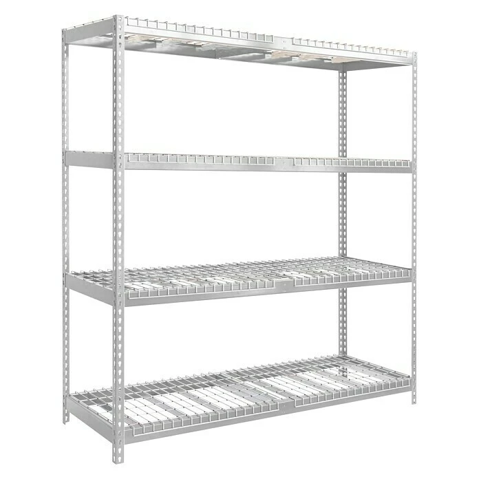 Simonrack Ecoforte Metall-Schwerlastregal Rex L X B X H: 60 X 180 X 250 Cm, Traglast: 400 Kg/Boden, Anzahl Böden: 4 Stk., Silber 1 Simonrack Ecoforte Metall-Schwerlastregal Rex L X B X H: 60 X 180 X 250 Cm, Traglast: 400 Kg/Boden, Anzahl Böden: 4 Stk., Silber
