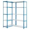 Simonrack Simonclick Metall-Eckregal Simoncorner L X B X H: 40 X 100 X 180 Cm, Traglast: 80 Kg/Boden, Anzahl Böden: 10 Stk., Stecken, Blau/Weiß