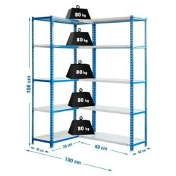 Simonrack Simonclick Metall-Eckregal Simoncorner L X B X H: 40 X 100 X 180 Cm, Traglast: 80 Kg/Boden, Anzahl Böden: 10 Stk., Stecken, Blau/Weiß 5 Simonrack Simonclick Metall-Eckregal Simoncorner L X B X H: 40 X 100 X 180 Cm, Traglast: 80 Kg/Boden, Anzahl Böden: 10 Stk., Stecken, Blau/Weiß -Westwing Shop 12 80
