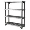 Kunststoffregal Fused L X B X H: 45,7 X 121,9 X 155,1 Cm, Traglast: 180 Kg/Boden, Anzahl Böden: 4 Stk., Stecken, Schwarz
