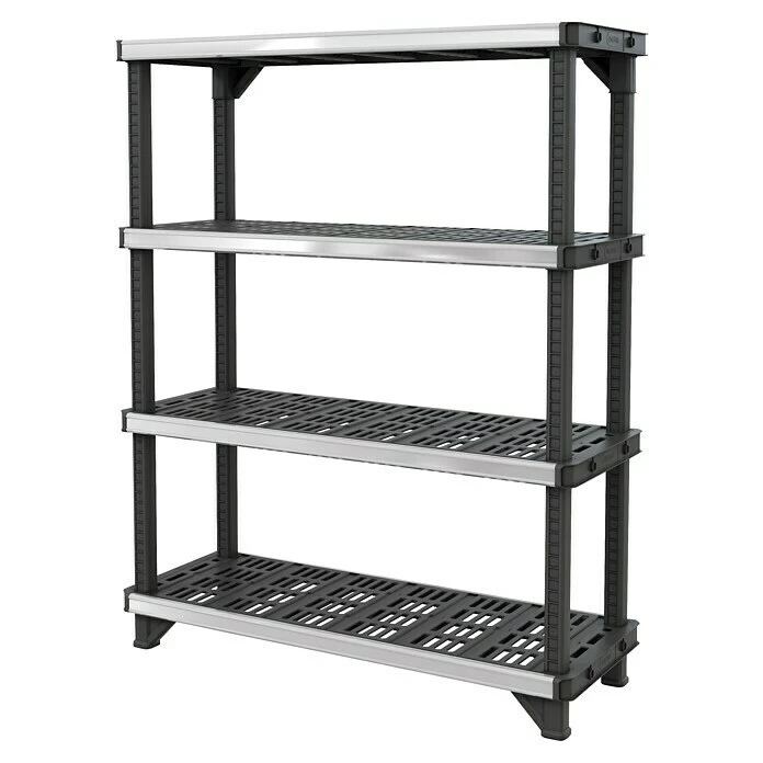 Kunststoffregal Fused L X B X H: 45,7 X 121,9 X 155,1 Cm, Traglast: 180 Kg/Boden, Anzahl Böden: 4 Stk., Stecken, Schwarz 1 Kunststoffregal Fused L X B X H: 45,7 X 121,9 X 155,1 Cm, Traglast: 180 Kg/Boden, Anzahl Böden: 4 Stk., Stecken, Schwarz