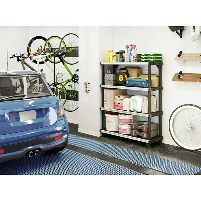 Kunststoffregal Fused L X B X H: 45,7 X 121,9 X 155,1 Cm, Traglast: 180 Kg/Boden, Anzahl Böden: 4 Stk., Stecken, Schwarz 3 Kunststoffregal Fused L X B X H: 45,7 X 121,9 X 155,1 Cm, Traglast: 180 Kg/Boden, Anzahl Böden: 4 Stk., Stecken, Schwarz – Bild 3