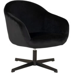 House Nordic Sydney Lounge Sessel Mit Drehfunktion - 70x67x78 Cm - Schwarz