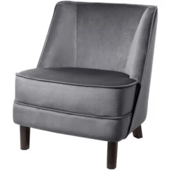 Fink Living DAVE Velvet Sessel - B 67 Cm - H 81 Cm - T 63 Cm - Grau