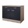 Unterschrank RISENTO - Anthrazit - San Remo Eiche - 100 Cm