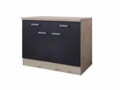 Unterschrank RISENTO - Anthrazit - San Remo Eiche - 100 Cm