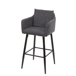 Barhocker HWC-H93, Barstuhl Tresenhocker, Fußablage Metall ~ Stoff/Textil Hellgrau -Westwing Shop 931779e0 f722 417d 9283 88d9c88c494b