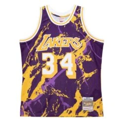 Mitchell & Ness Shaquille O'Neal Los Angeles Lakers MARBLE Swingman Jersey